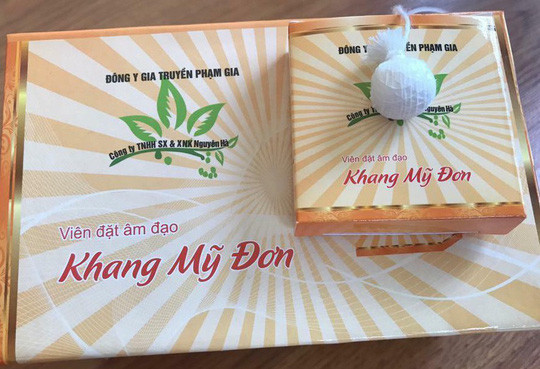 Viên đặt âm đạo Khang Mỹ Đơn bị Bộ Y tế yêu cầu thu hồi Viên đặt âm đạo Khang Mỹ Đơn bị Bộ Y tế yêu cầu thu hồi