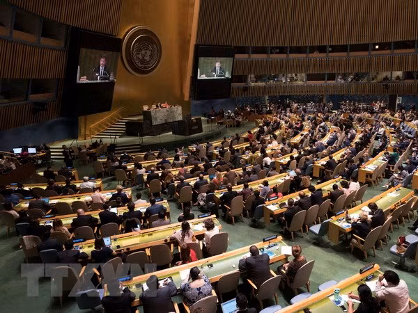 Cuộc họp của Đại hội đồng Liên hợp quốc ở New York, Mỹ. (Ảnh: AFP/TTXVN) 