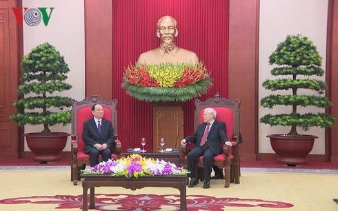 Tổng Bí thư Nguyễn Phú Trọng tiếp đồng chí Hoàng Khôn Minh Tổng Bí thư Nguyễn Phú Trọng tiếp đồng chí Hoàng Khôn Minh