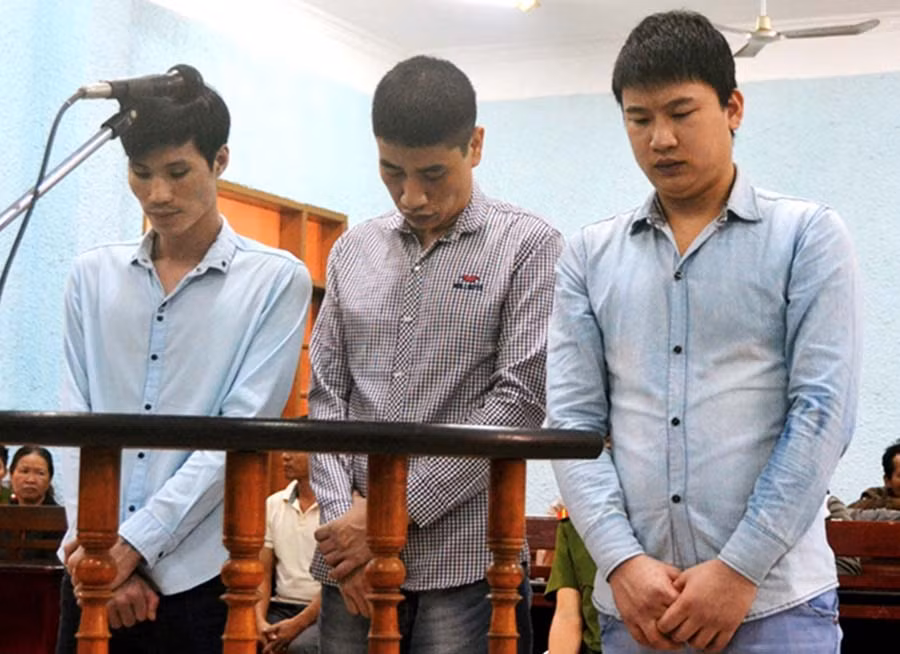 Các bị cáo trước vành móng ngựa. Ảnh: Duy Anh