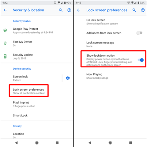 Các bước kích hoạt tính năng Lockdown Mode cho điện thoại Android