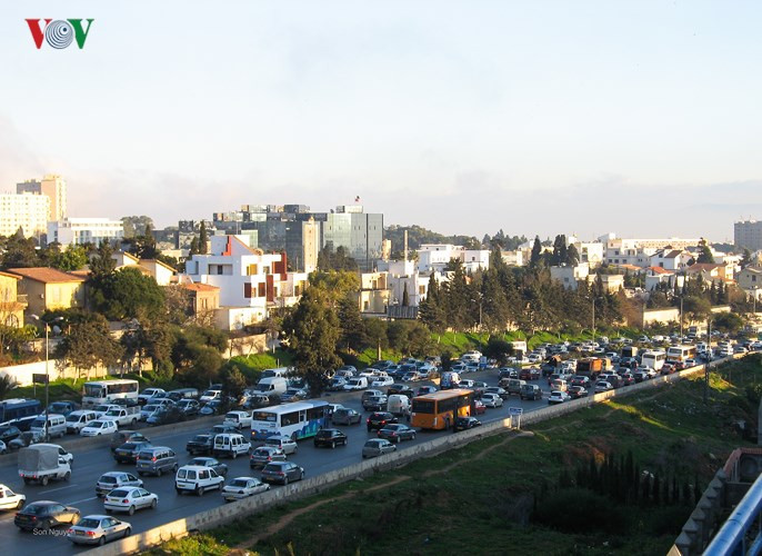  Một đại lộ chính của thành phố giờ tan tầm. Người dân nơi đây có ý thức chấp hành giao thông rất cao.