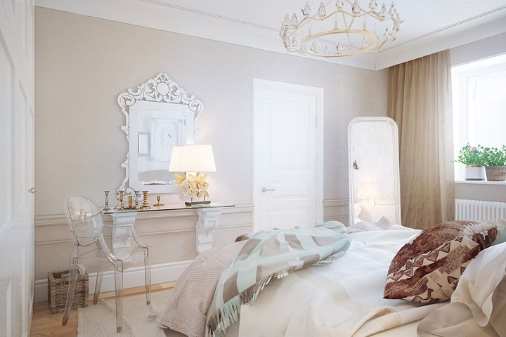 Ghế nhựa trong suốt không hề tỏ ra lạc lõng khi nội thất xung quanh toàn sử dụng một màu hồng phấn tinh tế. Ghế nhựa trong suốt không hề tỏ ra lạc lõng khi nội thất xung quanh toàn sử dụng một màu hồng phấn tinh tế.