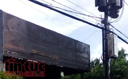 Hiện trường vụ nổ bình điện gây cháy.