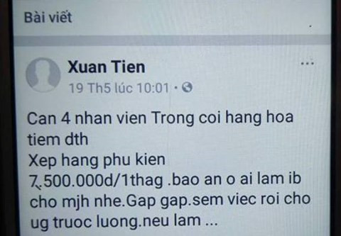 Thông tin Dũng đăng tải để làm mồi nhử các nạn nhân. Thông tin Dũng đăng tải để làm mồi nhử các nạn nhân.