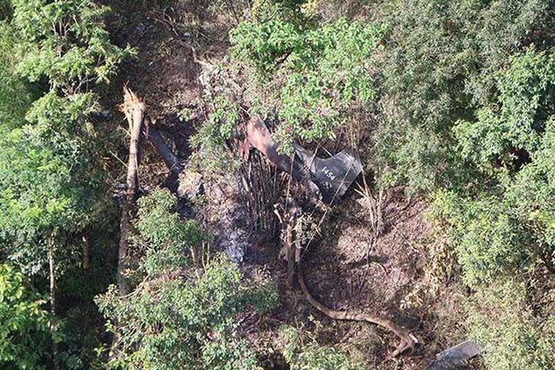 Xác chiếc máy bay Cessna-182 được tìm thấy trong một khu rừng ở tỉnh Mae Hong Son.