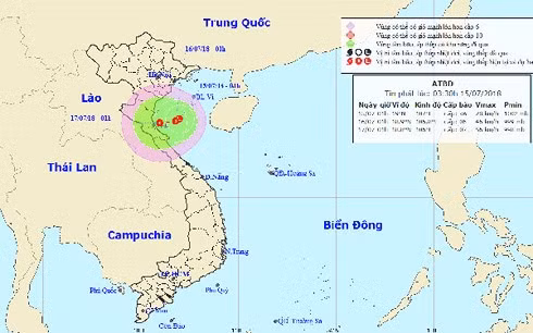 Vị trí và đường đi áp thấp nhiệt đới.