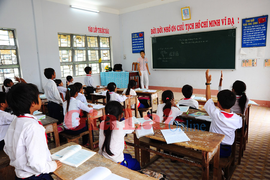 Một lớp học ở xã Krông Năng, huyện Krông Pa. Ảnh: Nguyễn Giác Một lớp học ở xã Krông Năng, huyện Krông Pa. Ảnh: Nguyễn Giác