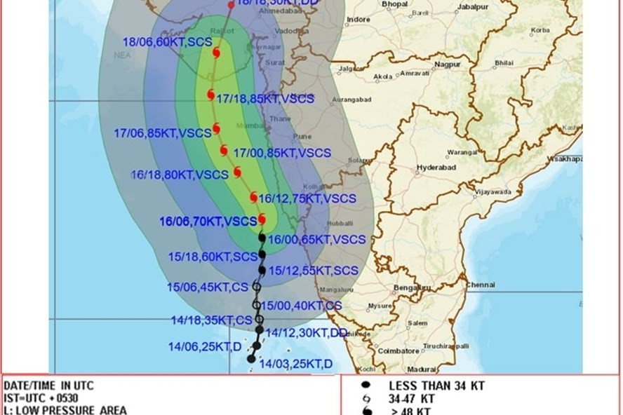 Cảnh báo bão từ Cục khí tượng Ấn Độ. Ảnh: India Meteorological Department