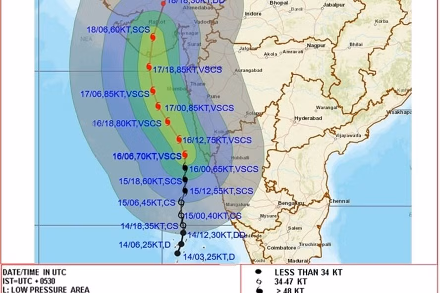 Cảnh báo bão từ Cục khí tượng Ấn Độ. Ảnh: India Meteorological Department