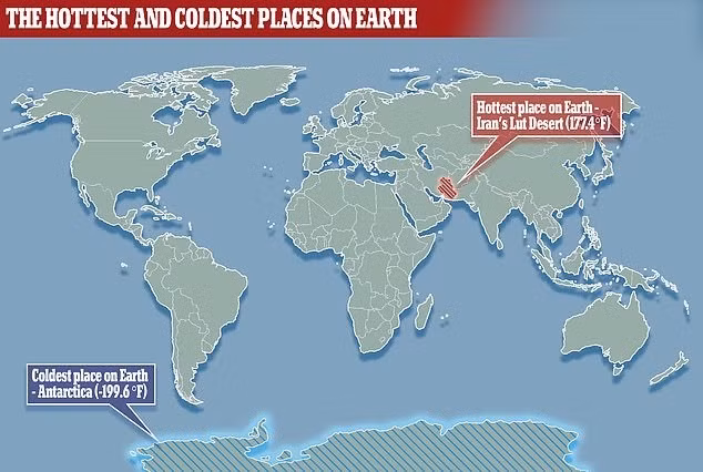 Các nhà nghiên cứu đã phân tích dữ liệu vệ tinh có độ phân giải cao từ Cơ quan Khảo sát Địa chất Mỹ, xem xét nhiệt độ bề mặt toàn cầu trong hai thập kỷ qua. Họ phát hiện ra rằng sa mạc Lut của Iran là nóng nhất. Ảnh: Đại học California