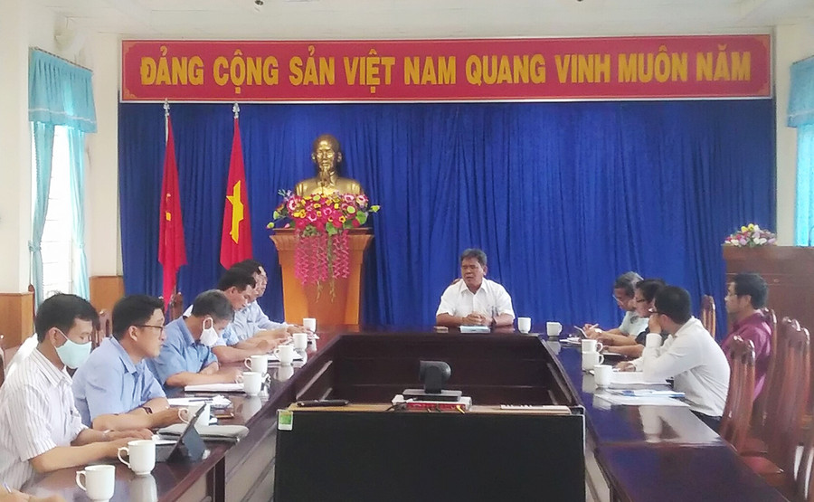 Quang cảnh buổi kiểm tra, giám sát công tác bầu cử tại huyện Kbang. Ảnh: Lê Đại