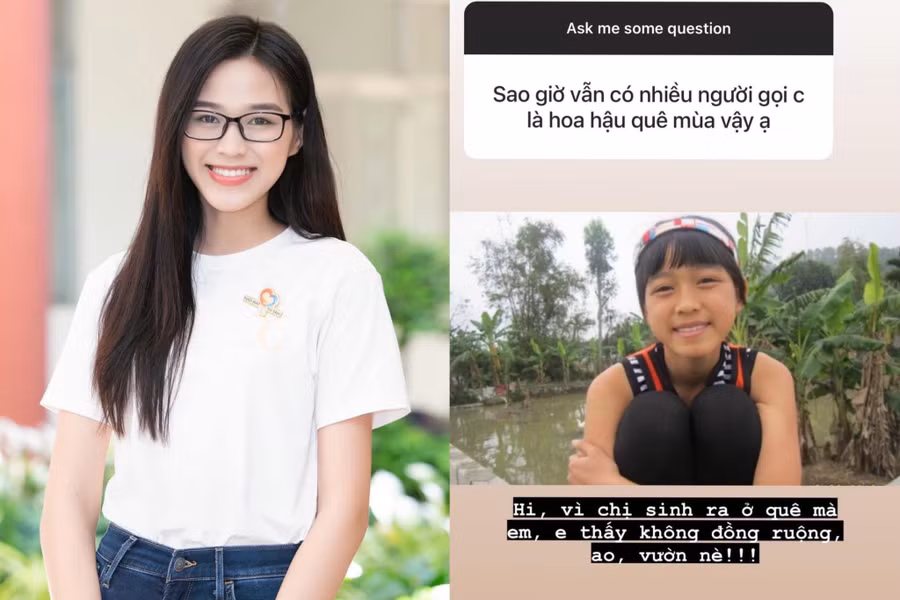 Người đẹp sinh năm 2001 không ngại đăng tải hình ảnh lúc bé của mình kèm theo những chia sẻ liên quan đến việc bị nhận xét là quê mùa. ẢNH: FBNV/ CHỤP MÀN HÌNH