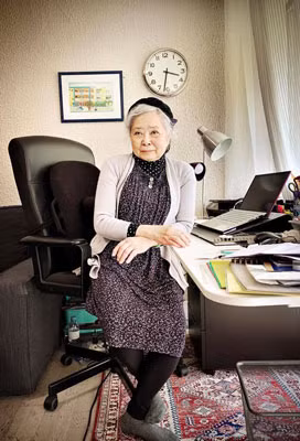 Bà Trần Tố Nga tại nhà riêng vào trưa 9-5 (giờ Paris). Ảnh: VÕ TRUNG DUNG