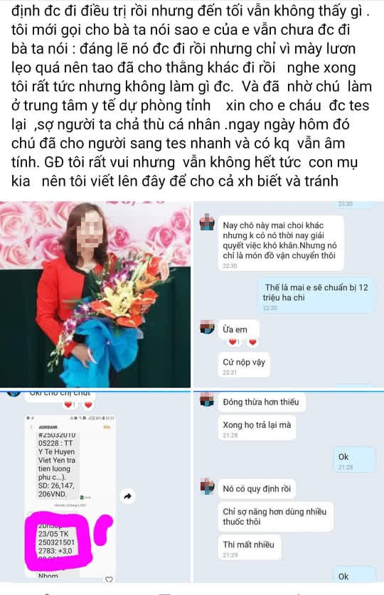 Thông tin tố cáo nhân viên y tế "vòi tiền" gia đình bệnh nhân dương tính được lan truyền trên mạng xã hội Thông tin tố cáo nhân viên y tế