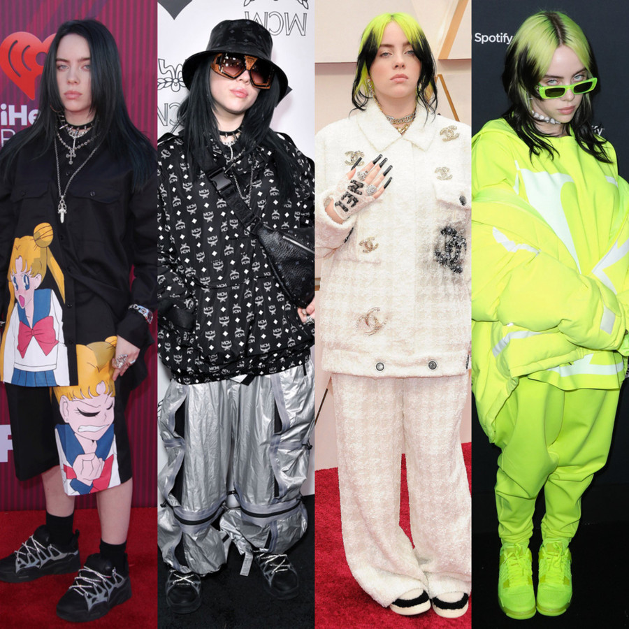 Billie Eilish thường trung thành với những thiết kế quá cỡ khoe vẻ trẻ trung, cá tính. ẢNH: SHUTTERSTOCK