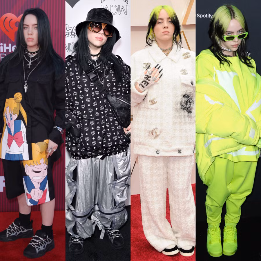 Billie Eilish thường trung thành với những thiết kế quá cỡ khoe vẻ trẻ trung, cá tính. ẢNH: SHUTTERSTOCK