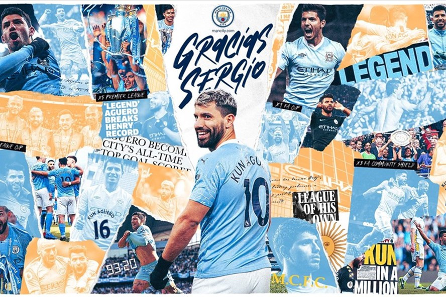 10 năm ở Manchester City, Sergio Aguero trở thành huyền thoại của câu lạc bộ lẫn Premier League. Ảnh: Man City