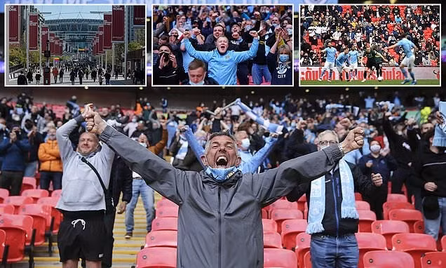 Khung cảnh trong và ngoài sân Wembley tháng trước. Ảnh: League Cup.