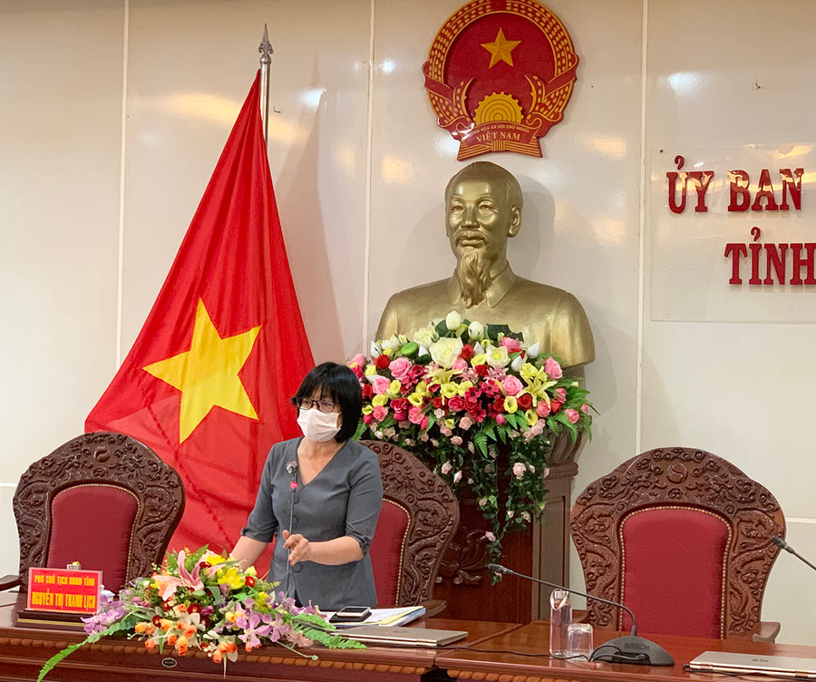 Phó Chủ tịch UBND tỉnh Nguyễn Thị Thanh Lịch phát biểu chỉ đạo tại cuộc họp. Ảnh: Như Nguyện Phó Chủ tịch UBND tỉnh Nguyễn Thị Thanh Lịch chỉ đạo tại cuộc họp. Ảnh: Như Nguyện