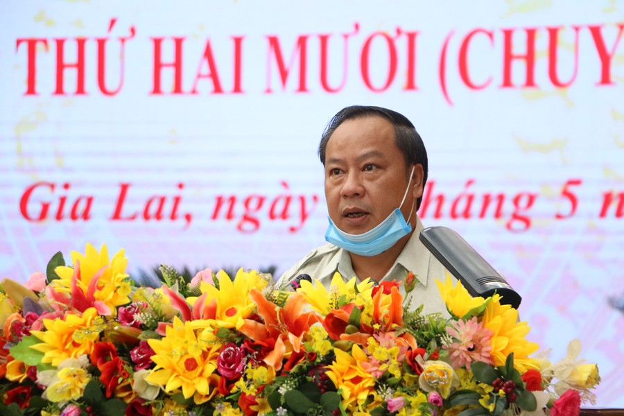 Chủ tịch HĐND tỉnh Châu Ngọc Tuấn phát biểu bế mạc kỳ họp. Ảnh: Quang Tấn Phó Bí thư Thường trực Tỉnh ủy, Chủ tịch HĐND tỉnh phát biểu bế mạc kỳ họp. Ảnh: Quang Tấn