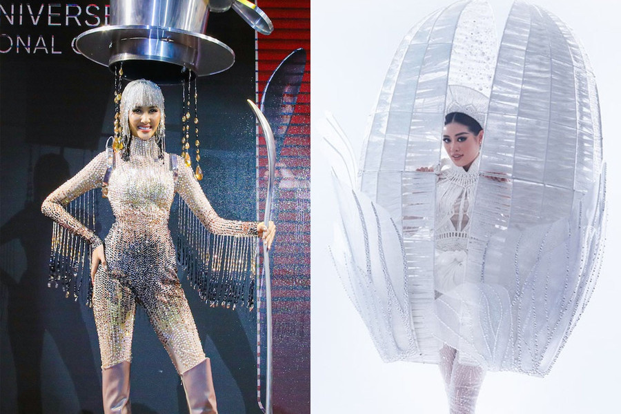 Ngoài Bánh mì thì trang phục dân tộc của Hoàng Thùy, Khánh Vân cũng được khen ngợi. ẢNH: TL