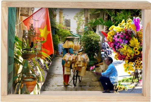 Những ngôi sao là hình ảnh chủ đạo trong triển lãm. (Ảnh: Minh Thu/Vietnam+)