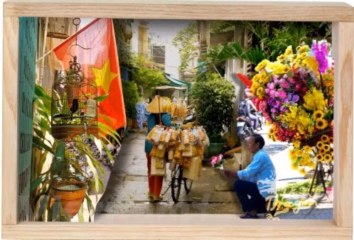 Những ngôi sao là hình ảnh chủ đạo trong triển lãm. (Ảnh: Minh Thu/Vietnam+)