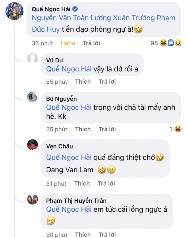 Quế Ngọc Hải cà khịa Công Phượng. Quế Ngọc Hải cà khịa Công Phượng.