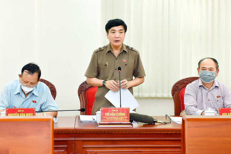 Tổng Thư ký Quốc hội, Chủ nhiệm Văn phòng Quốc hội Bùi Văn Cường phát biểu tại buổi làm việc. Ảnh: Đức Thụy Ông Bùi Văn Cường-Tổng Thư ký Quốc hội, Chủ nhiệm Văn phòng Quốc hội phát biểu tại hội nghị. Ảnh: Đức Thụy