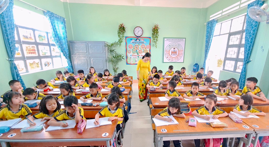 Trường Tiểu học Trần Đại Nghĩa là lá cờ đầu trong phong trào dạy tốt-học tốt của ngành giáo dục TP. Pleiku. Ảnh Trần Dung