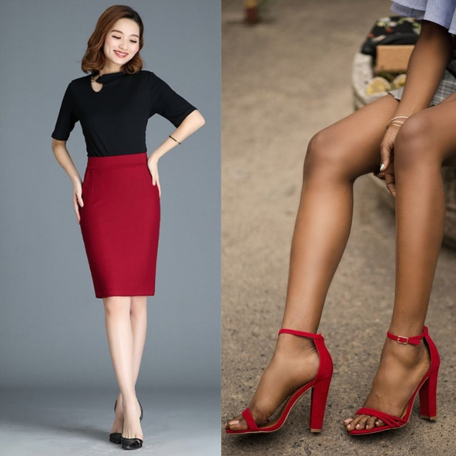 Váy bút chì, giày cao gót một trong những nguyên nhân làm bạn bị đau lưng dưới. Đồ họa: Hoàng Biên