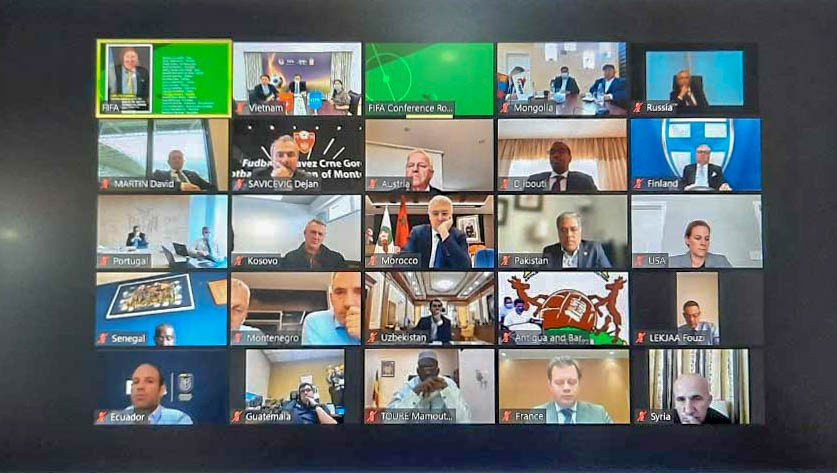 Đại hội FIFA lần thứ 71 được tổ chức theo hình thức trực tuyến. Ảnh: Chụp màn hình