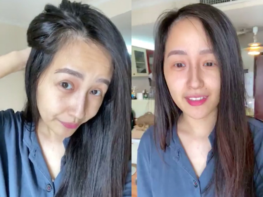 Mai Phương Thúy để mặt mộc livestream với fan