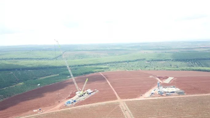 Một dự án điện gió đang triển khai tại tỉnh Gia Lai cũng có nhiều lao động người Trung Quốc làm việc. Ảnh minh hoạ