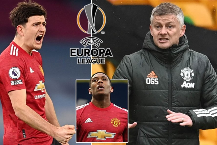 Harry Maguire sẽ chỉ biết cơ hội đá chung kết Europa League cùng Man United vào phút chót, trong khi Anthony Martial không kịp bình phục. Ảnh: Daily Mail