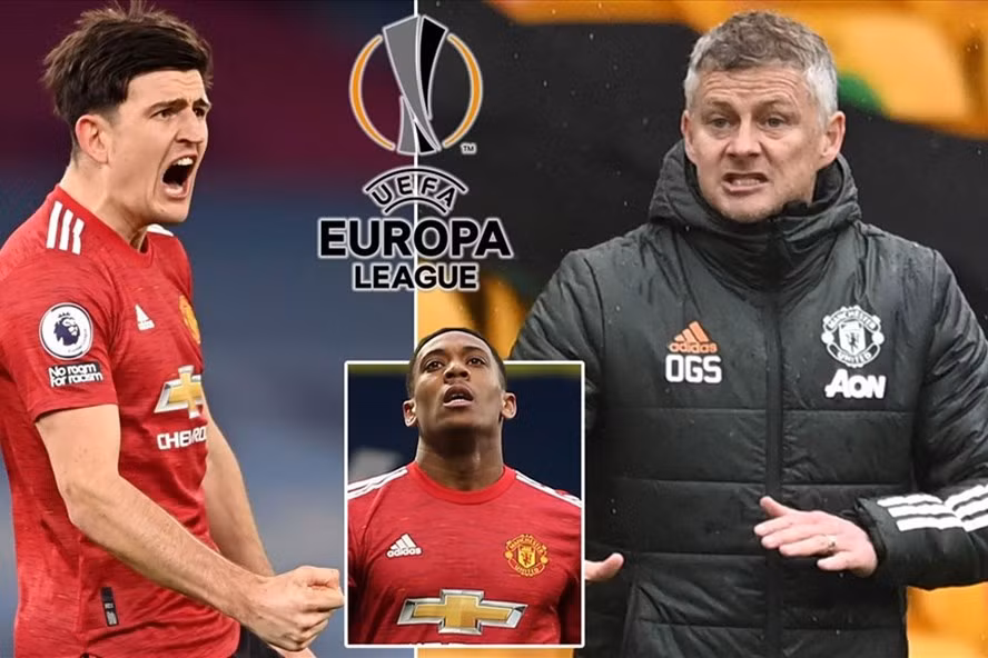 Harry Maguire sẽ chỉ biết cơ hội đá chung kết Europa League cùng Man United vào phút chót, trong khi Anthony Martial không kịp bình phục. Ảnh: Daily Mail