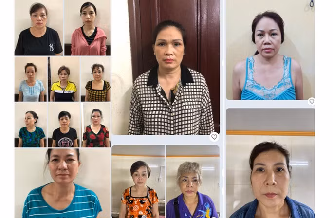 Các đối tượng trong đường dây thầu đề vừa bị Công an quận Ngô Quyền bắt giữ.