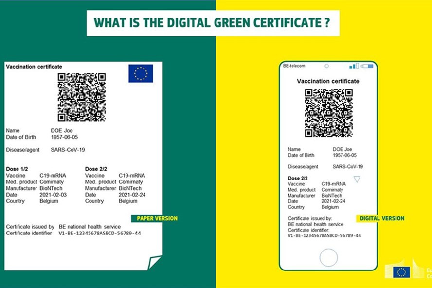 Chứng nhận kỹ thuật số về COVID-19 của EU sẽ có hiệu lực từ ngày 1.7. Ảnh: EU