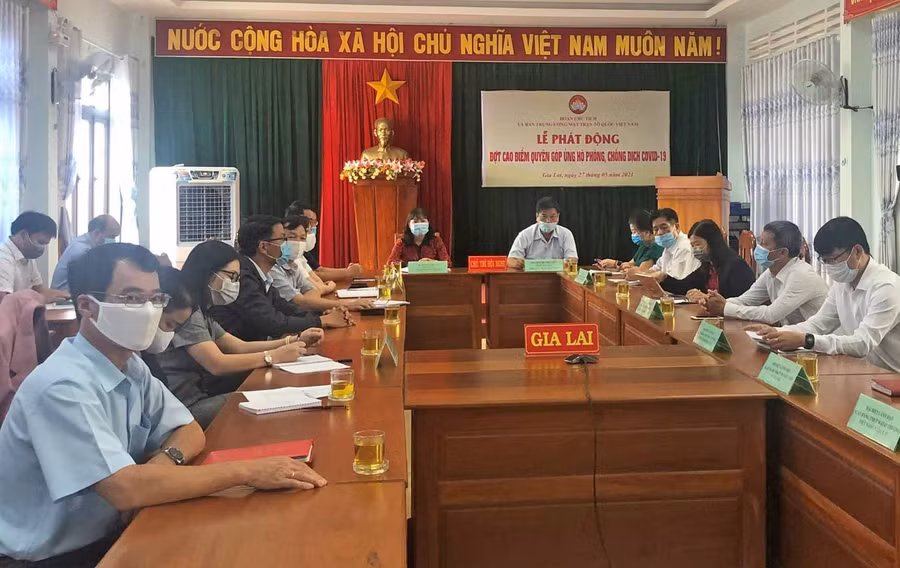 Quang cảnh lễ phát động tại điểm cầu Gia Lai. Ảnh: Anh Huy