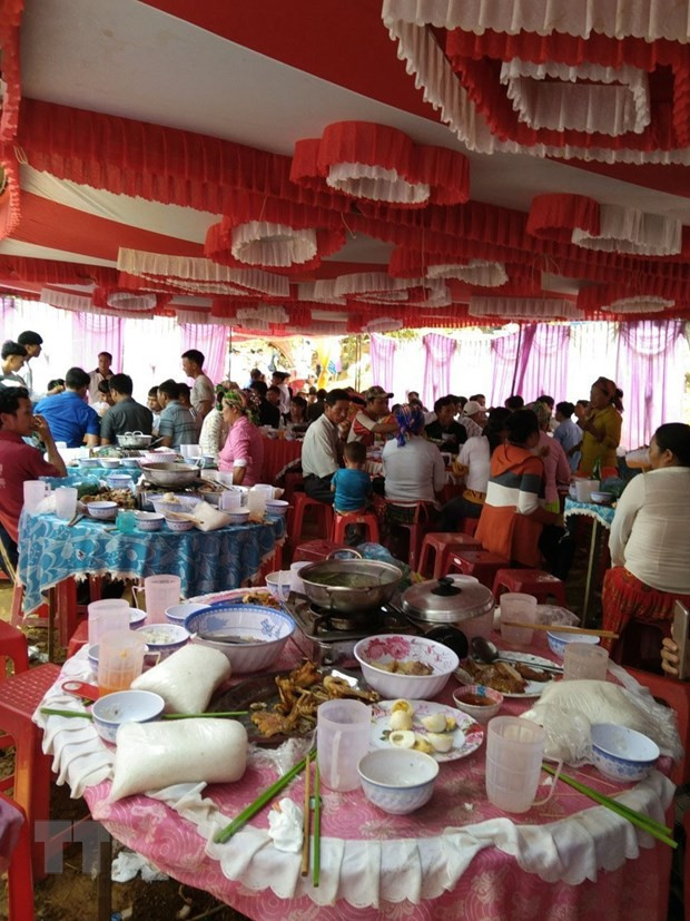 Đám cưới tại xã Quảng Hào, nơi xảy ra vụ ngộ độc thực phẩm. (Ảnh: TTXVN phát)