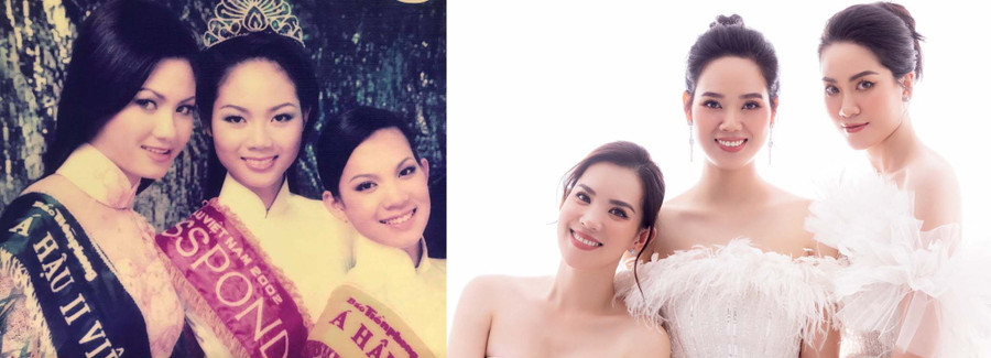 Sau gần 20 năm, Top 3 của Hoa hậu Việt Nam 2002 đã cùng hội ngộ khi làm mẫu ảnh cho bộ sưu tập dạ hội của nhà thiết kế Lê Thanh Hòa và Đỗ Long. ẢNH: MR AT