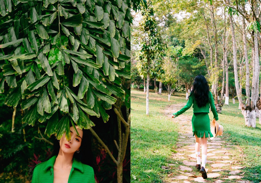 Nữ diễn viên tạo dáng chuyên nghiệp. ẢNH: WEIBO NV