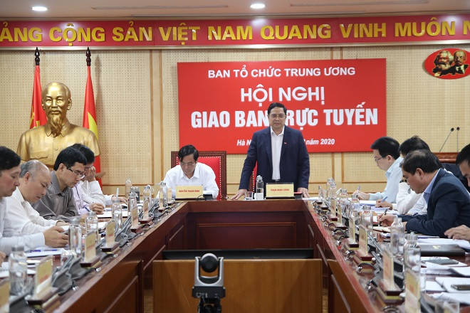 Ông Phạm Minh Chính, Ủy viên Bộ Chính trị, Bí thư Trung ương Đảng, Trưởng Ban Tổ chức Trung ương phát biểu kết luận Hội nghị (ảnh xaydungdang.org.vn)