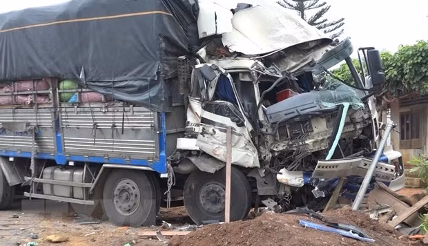 Hiện trường vụ tai nạn. (Ảnh: Đậu Tất Thành/TTXVN)