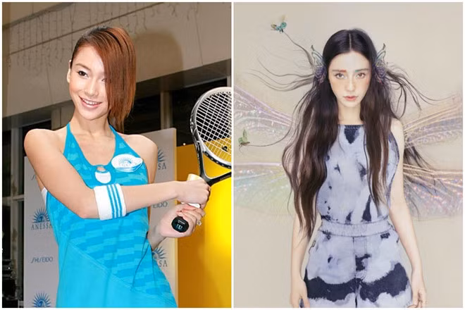 Angelababy thời quá khứ (ảnh trái) và hiện tại. ẢNH: CHỤP MÀN HÌNH WEIBO, WEIBO NV