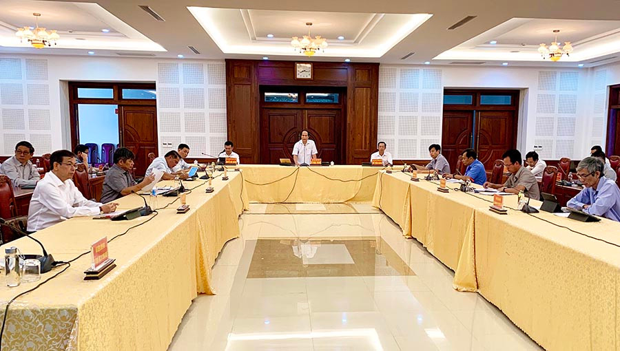 Hội nghị trực tuyến giao ban xây dựng cơ bản quý I-2020. Ảnh: Hà Duy