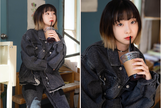 Kim Da Mi cho thấy khí chất thời trang rất riêng trong những trang phục năng động như áo thun phối cùng áo khoác jeans và quần cùng chất liệu. ẢNH: ANDU ENTERTAINMENT Kim Da Mi cho thấy khí chất thời trang rất riêng trong những trang phục năng động như áo thun phối cùng áo khoác jeans và quần cùng chất liệu. ẢNH: ANDU ENTERTAINMENT