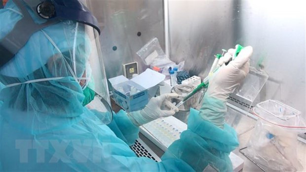  Lấy mẫu xét nghiệm. (Nguồn: TTXVN)