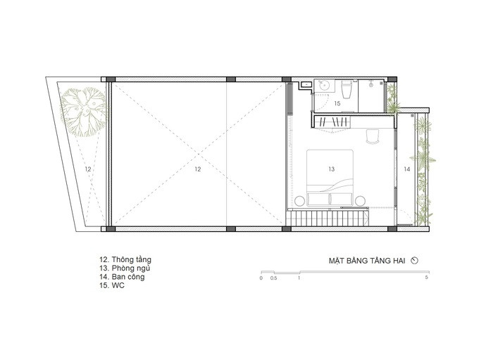 Mặt bằng tầng hai. Mặt bằng tầng hai.